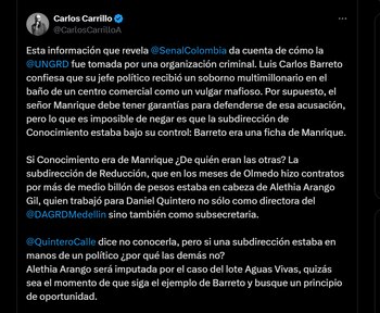 Pronunciamiento de Carlos Carrillo, director