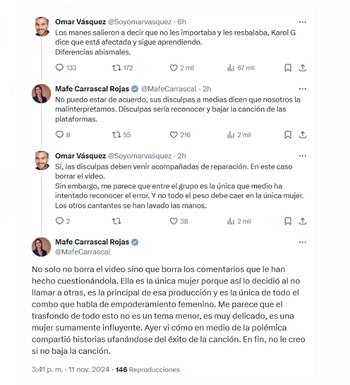 Mafe Carrascal defendió su postura