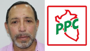 Retrato de un hombre con barba canosa al lado del logotipo del Partido Popular Cristiano con las letras PPC en el centro