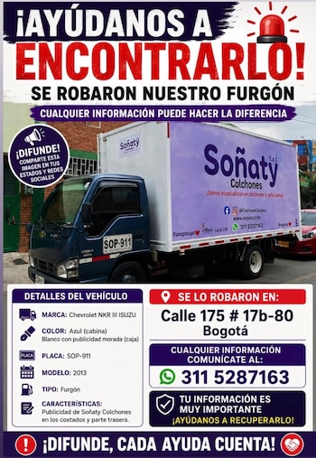Lograron recuperar camión que había sido robado horas antes en Bogotá - crédito @soycamilogomez/X
