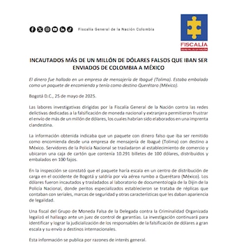 Comunicado de la Fiscalía -