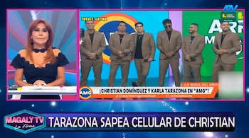 Magaly cuestiona defensa de Karla Tarazona a Christian Domínguez y habla de nuevos métodos de engaño. Captura: Magaly TV La Firme.