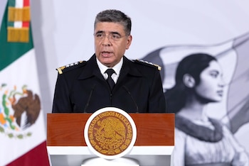 El comandante de la Guardia Nacional, Guillermo Briceño, durante 'La Mañanera' de este martes 11 de agosto. (Crédito: Gobierno de México)