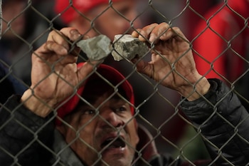La gente de Independiente recibió