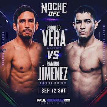 Rodrigo Vera y Ramiro Jiménez se medirán en el UFC Fight Night de Arizona.