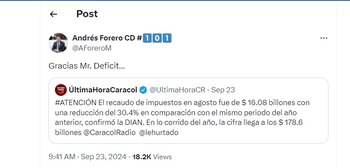 Andrés Forero también arremetió en