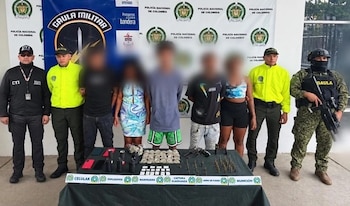 Cinco integrantes de Los Shottas fueron detenidos en el barrio Los Pinos de la comuna 11 - crédito Gobernación del Valle del Cauca - crédito Gobernación del Valle del Cauca