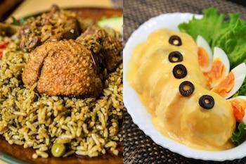 Te enseñamos a preparar la combinación de arroz con pollo y papa a la huancaína. Créditos: El libertaño y mamás latinas en Pinterest.