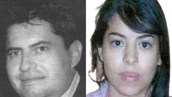Un díptico muestra dos retratos: a la izquierda, un hombre de tez clara con cabello oscuro; a la derecha, una mujer joven de tez clara con cabello oscuro