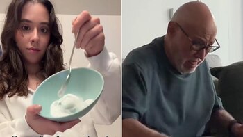 El video, que supera las 22 millones de reproducciones, muestra la divertida reacción de un hombre al descubrir que la "comida" que probó era en realidad una crema para la piel (TikTok)