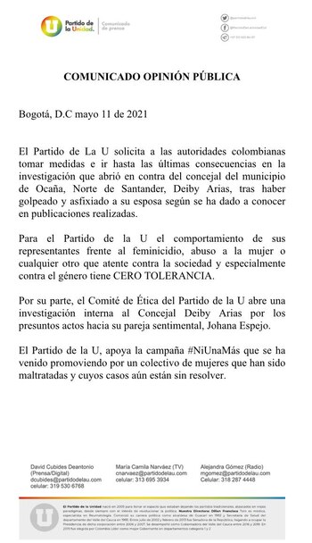 Comunicado del Partido de la