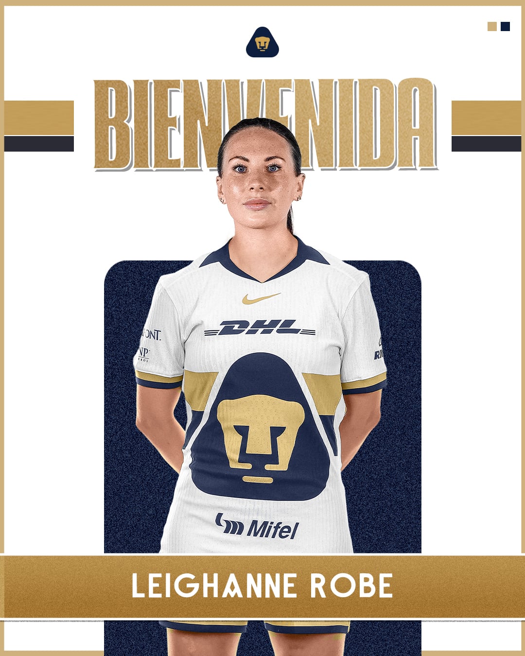Leighanne Robe es nuevo refuerzo de Pumas Femenil. (Pumas Mx Femenil)