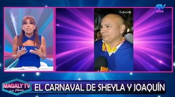 Joaquín Ramírez evita confirmar romance con Sheyla Rojas y Magaly reacciona: “Está usando lo mediática que eres”. Captura: Magaly TV La Firme.