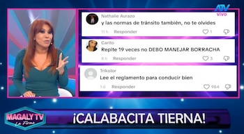 Magaly Medina atacou Laura Spoya e leu as mensagens que inundaram sua rede: “É muito legal”. Captação: Magaly TV La Firme.