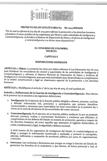 La ley incluiría la unificación de la inteligencia militar bajo la dirección de la DNI - crédito @jorgeecastillol/X