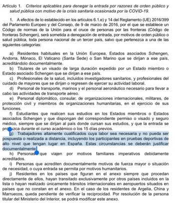 Las nuevas restricciones de entrada