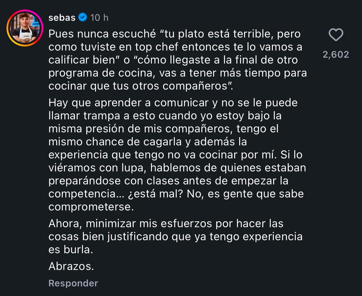 Sebastián Villalobos respondió a emisora publicación en la que insinuaron