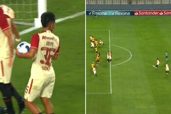 Piero Quispe no pudo celebrar gol ante Barcelona SC por posición adelantada.