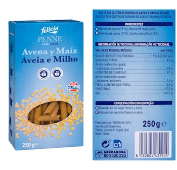 Pasta sin gluten de Mercadona