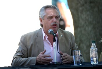 El presidente Alberto Fernández, durante