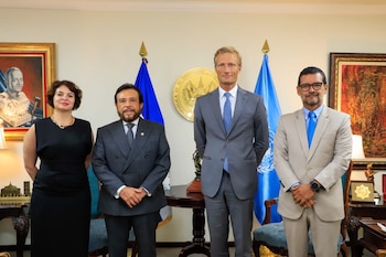 El Salvador consolidó una alianza estratégica con el Programa Mundial de Alimentos para fortalecer la cooperación en desarrollo tecnológico, seguridad alimentaria y cambio climático./ (Vicepresidencia de la República)