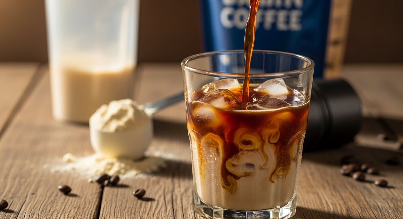 Se recomienda usar proteínas bajas en aditivos y mezclar en café frío para evitar grumos y un exceso de compuestos artificiales (Imagen Ilustrativa Infobae)