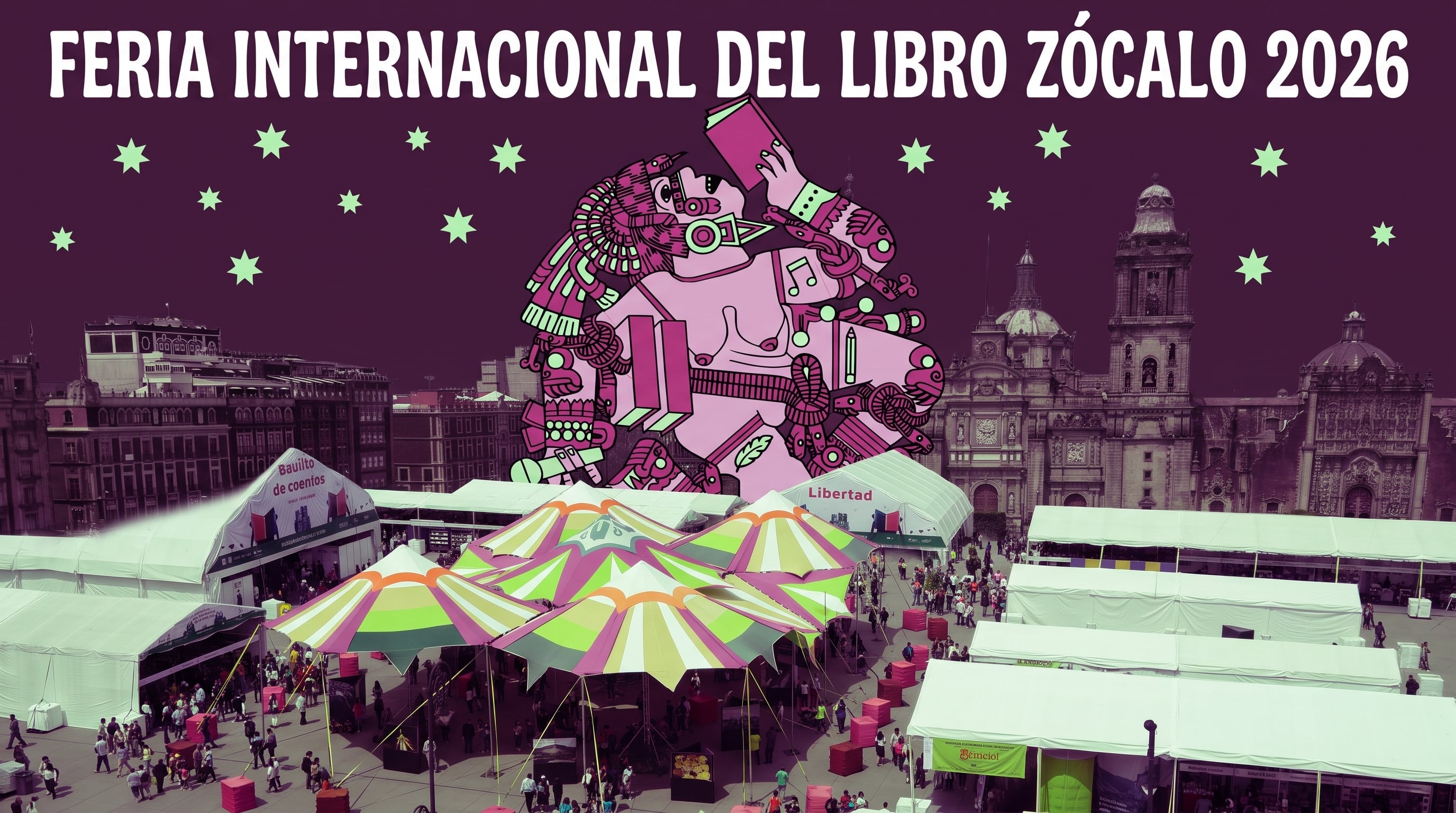Durante los diez días del evento, visitantes de todas las edades podrán asistir a conciertos, presentaciones de libros, charlas políticas, talleres infantiles y funciones de teatro sin costo alguno. (Composición/Cuarto Oscuro/FIL 2026)
