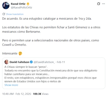 Ortíz le reclamó que futbolistas