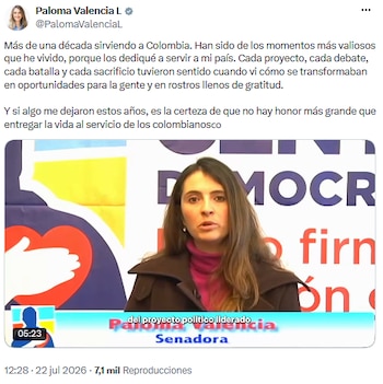 12 años de Paloma Valencia en el Senado, balance entre leyes rurales y control político - crédito @PalomaValenciaL/X