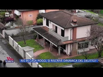 La casa de la familia Poggi en Garlasco, escena del crimen. Las investigaciones originales de 2007 son consideradas hoy un manual de errores forenses. (Captura de pantalla/RAI)