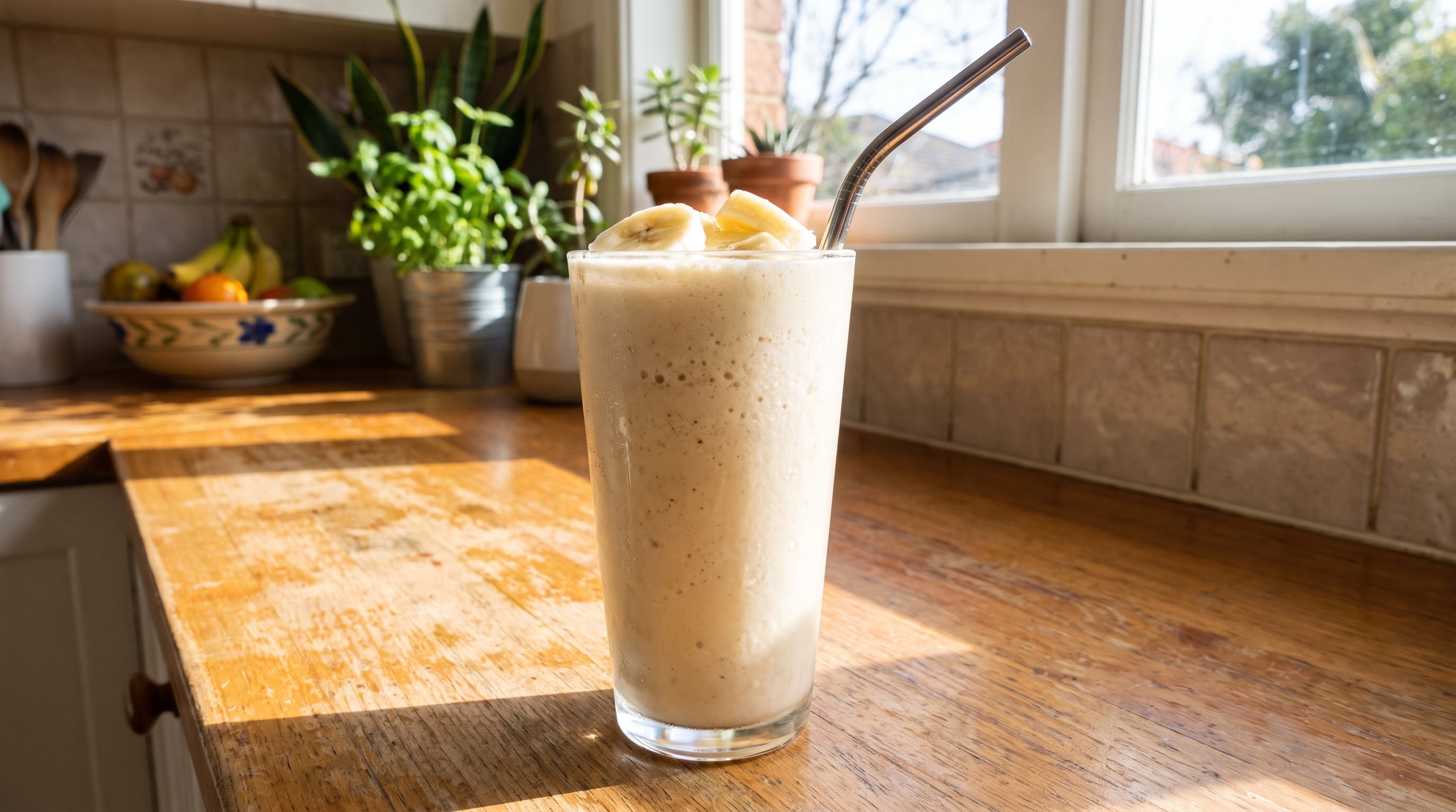Potasio para el corazón, calcio para los huesos, triptófano para el estado de ánimo: el batido de plátano congelado con leche concentra varios nutrientes en una preparación que no tarda más de dos minutos. (Imagen Ilustrativa Infobae)