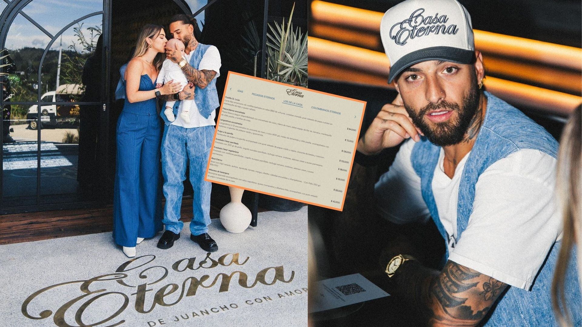 Maluma junto a su novia Susana Gómez y su hija París