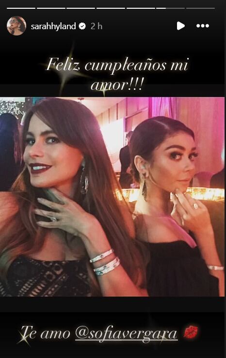 Celebridades felicitaron a Sofía Vergara por su cumpleaños - crédito @sarahhyland/IG