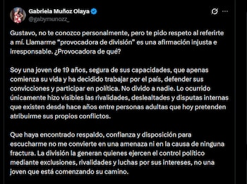 Gabriela Muñoz - crédito @gabymunozz_/X