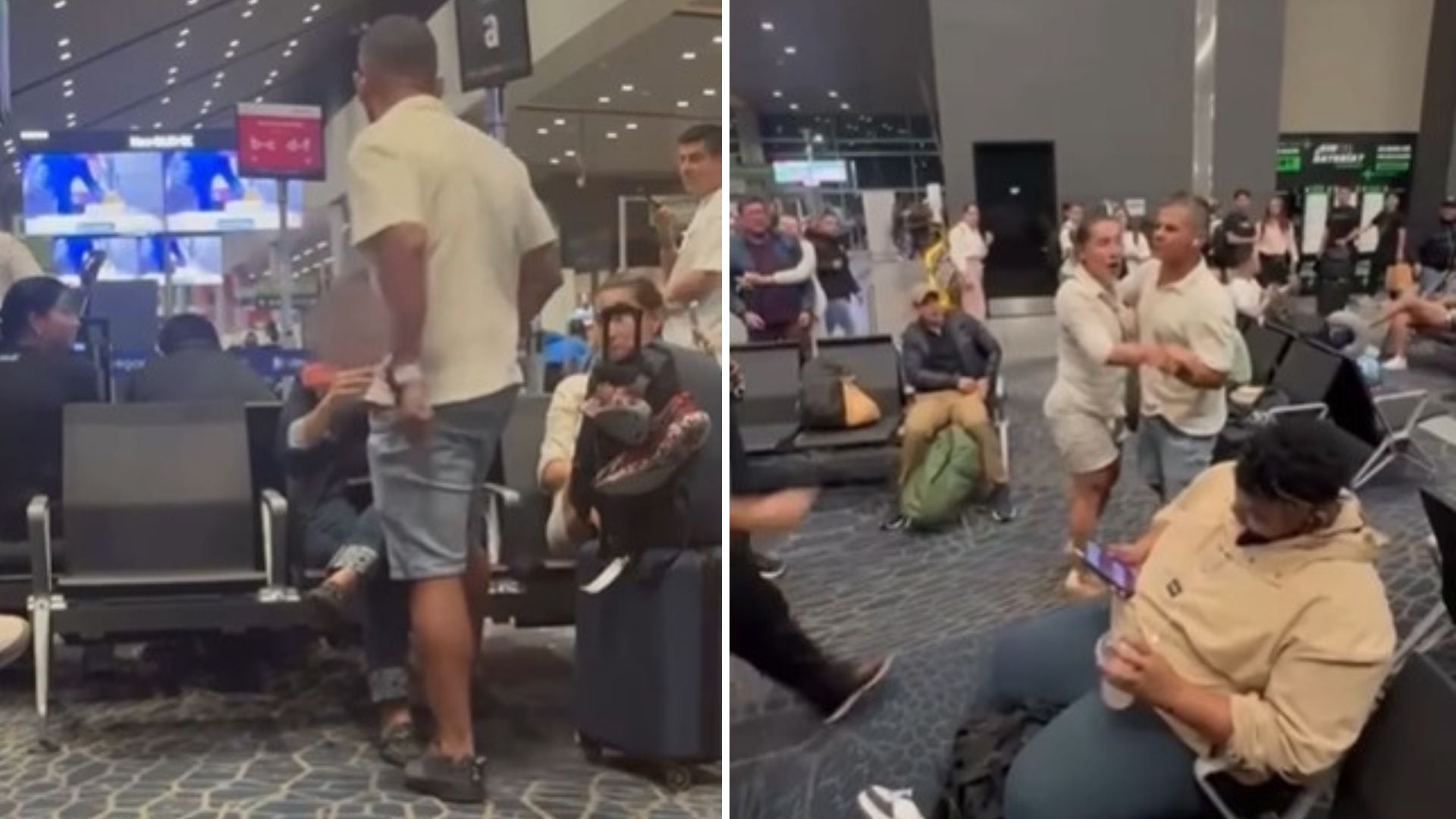 Pasajera relató la agresión por parte de un viajero que la acusó de ocupar su silla en el aeropuerto El Dorado - crédito X