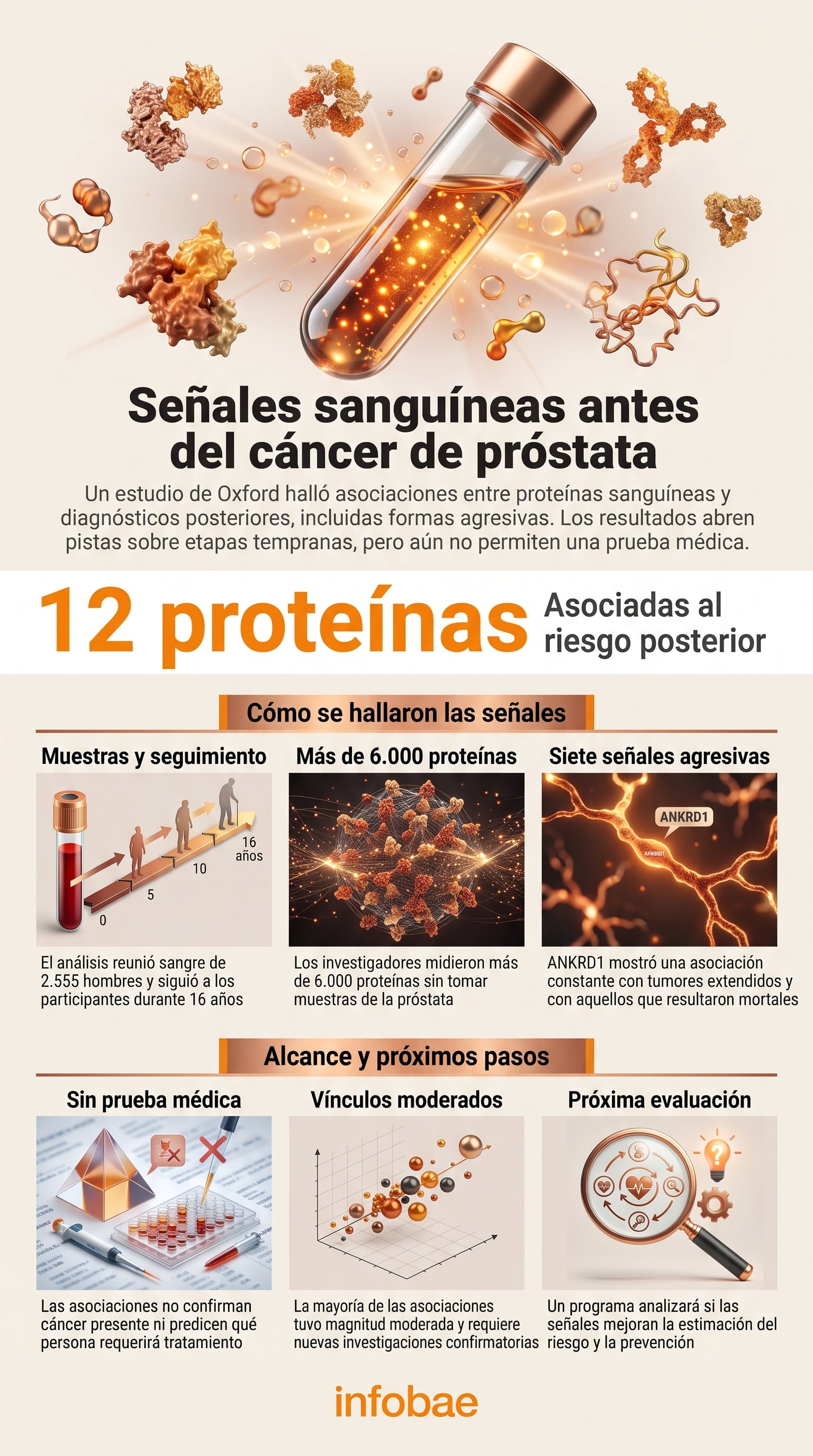 El estudio examinó más de 6.000 moléculas en muestras de 2.555 hombres a lo largo de 16 años de seguimiento (Imagen Ilustrativa Infobae)