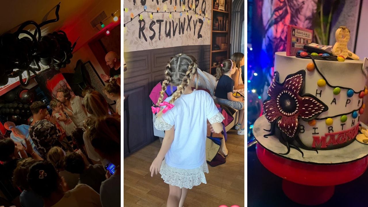 Benjamín Vicuña sorprendió al transformar su casa en Hawkins para el cumpleaños de Magnolia, inspirado en Stranger Things