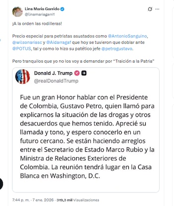 La congresista Lina María Garrido