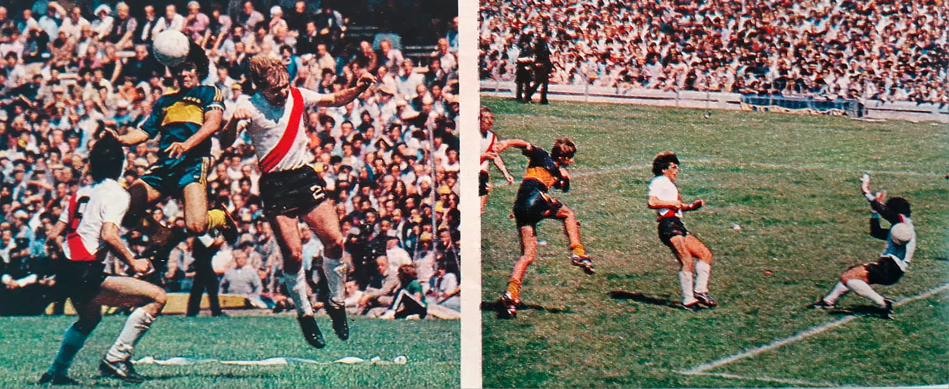 Maradona se la bajó impecablemente de cabeza a Gareca, que anotó el último gol de aquella mañana. Fue su primer tanto en la historia del Superclásico.