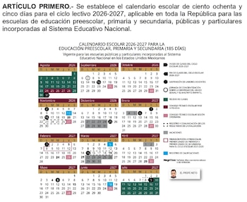 Anteproyecto Calendario Escolar 2026-2027 (SEP)