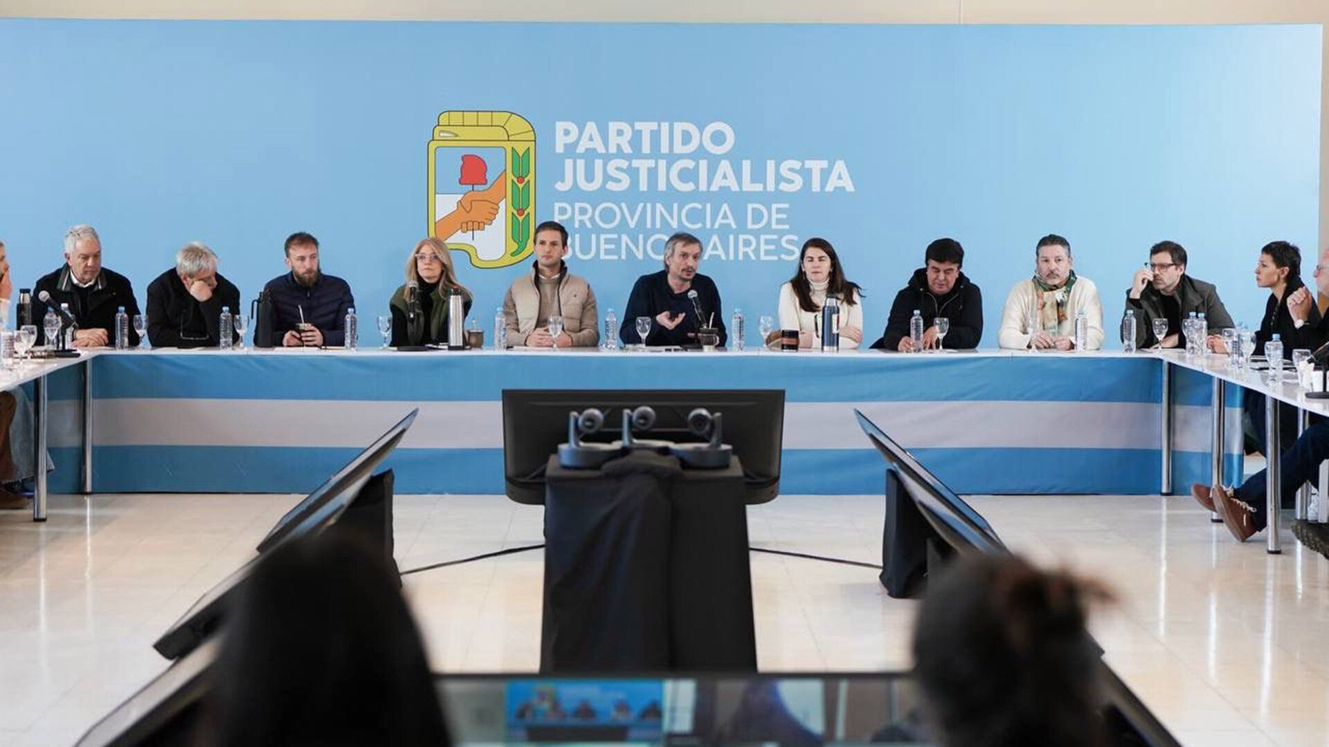 Máximo Kirchner en la reunión del consejo del PJ bonaerense