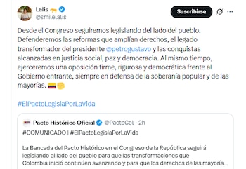 La nueva representante a la Cámara Lalis afirmó que ejercerá una oposición firme al Gobierno entrante mientras impulsa la agenda legislativa de su colectividad - crédito @smilelalis/X