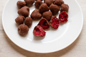 Receta de frambuesas bañadas en