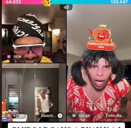 J Balvin fue motivo de burlas por parte de Emiro y Ryan en el en vivo - crédito redes sociales