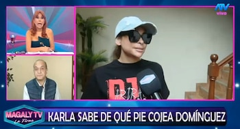 Melanie Martínez recuerda infidelidades de Christian Domínguez y fulmina a Karla Tarazona. Captura: Magaly TV La Firme.