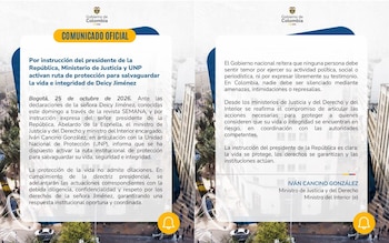 El Gobierno de Abelardo de la Espriella anunció medidas de protección para Deyci Jiménez ante posibles amenazas relacionadas con sus declaraciones públicas - crédito @MinInterior/X