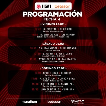 Programación de la fecha 4