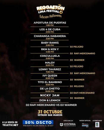 Horario para el Reggaetón Lima