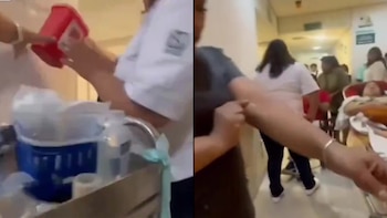 La enfermera fue grabada por