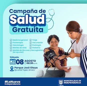 La actividad contempla atenciones dirigidas a diferentes grupos de edad, incluida pediatría para los menores y evaluaciones generales para los adultos - Créditos: Municipalidad de Independencia.